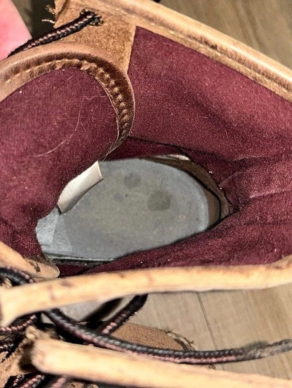 L.L.Bean Bean Boots Duck Boots Suede Upper Burgundy Lined Made in Maine Women 6M - Picture 7 of 7